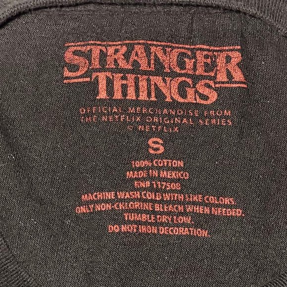 Stranger Things Netflix Black Graphic Tee Shirt Unisex Size S - Picture 3 of 6